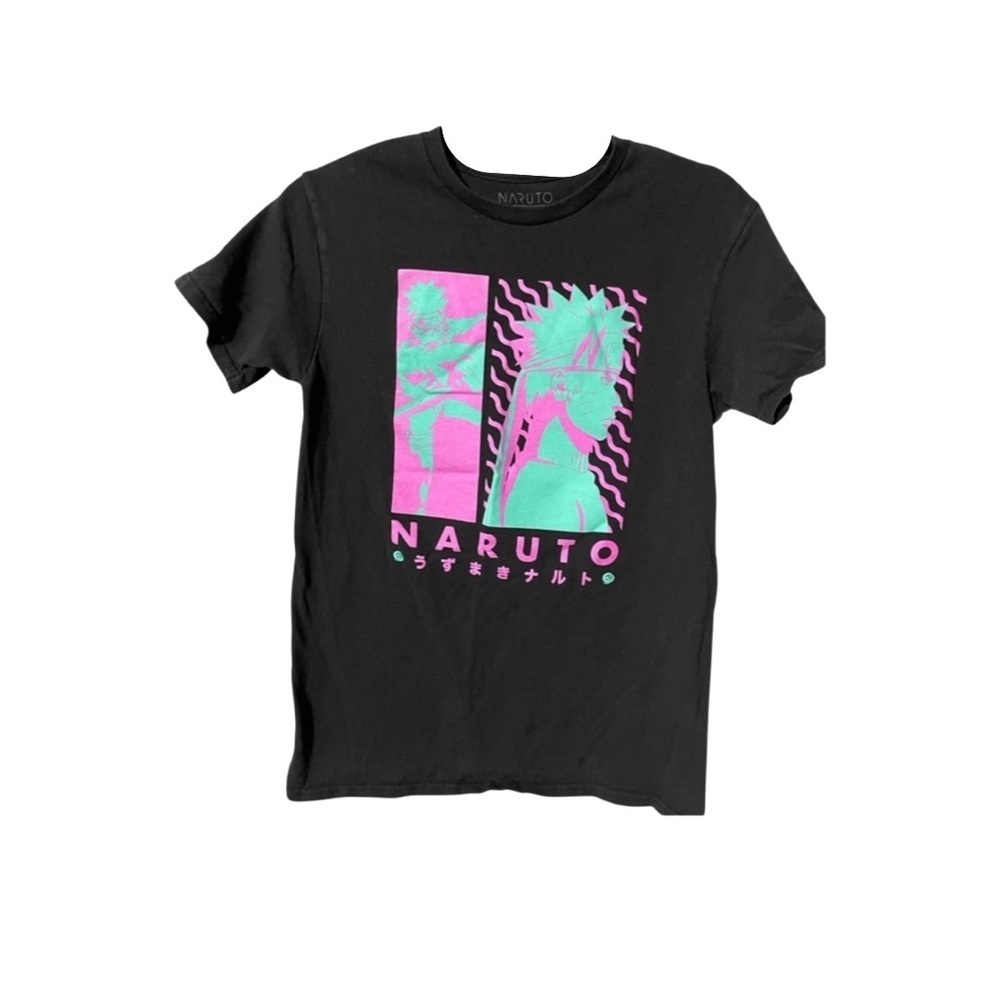 Naruto | Adult Unisex S (youth XL) purple and blue on black tee Anime